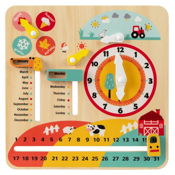 Wooden Time Learning Clock for Kids