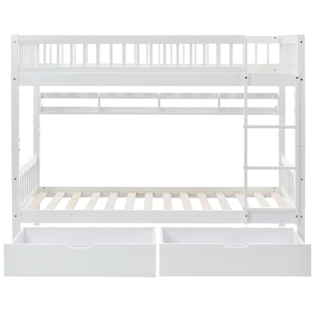 Kids Bunk Bed with Storage Drawers
