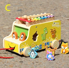 Wooden Drag Animal Concert Toy