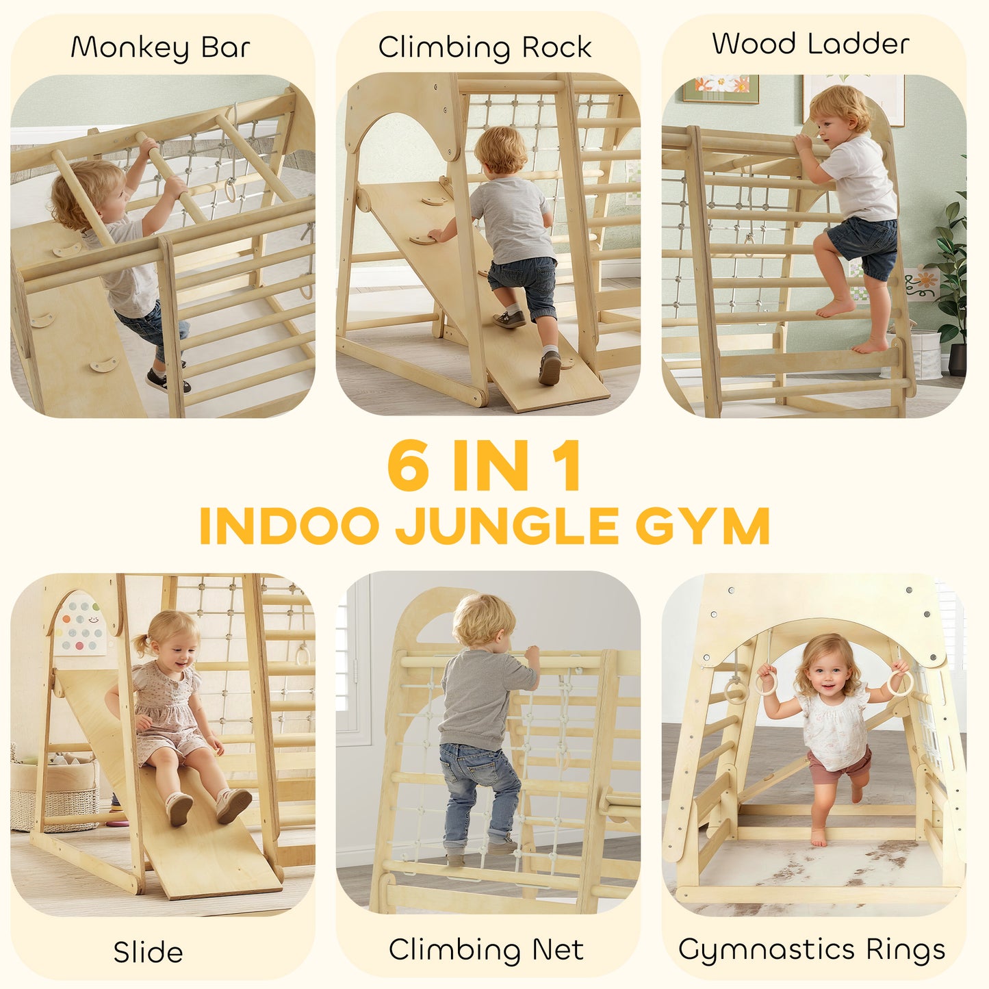 6 In 1 Kids Climbing Frame