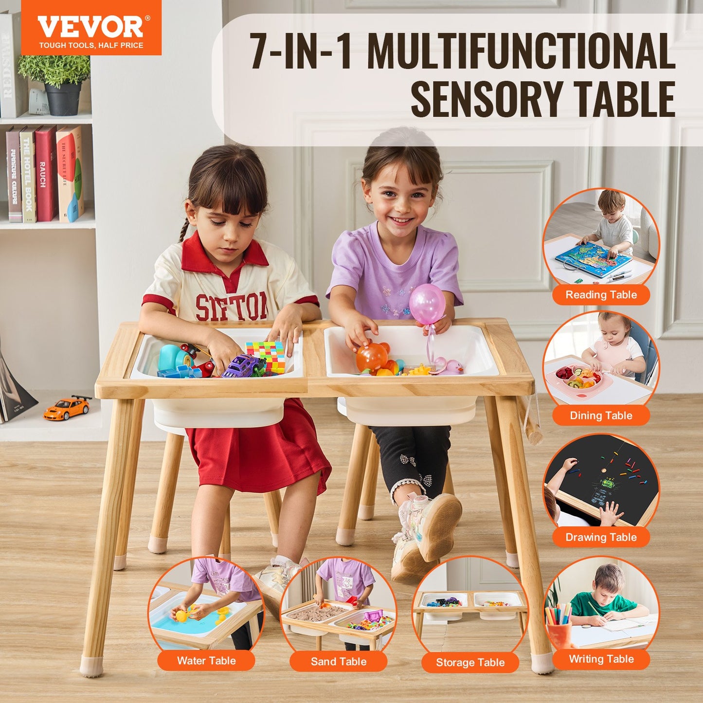 Wooden Kids Sensory Table Set