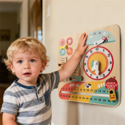 Wooden Time Learning Clock for Kids