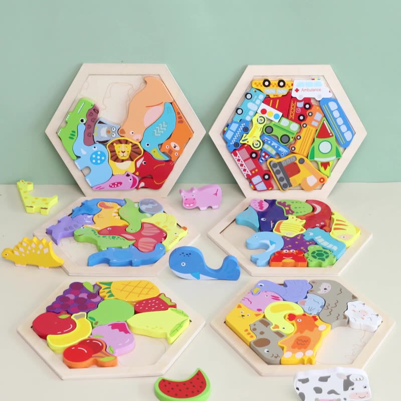 3D Animal and Fruit Puzzle Toy