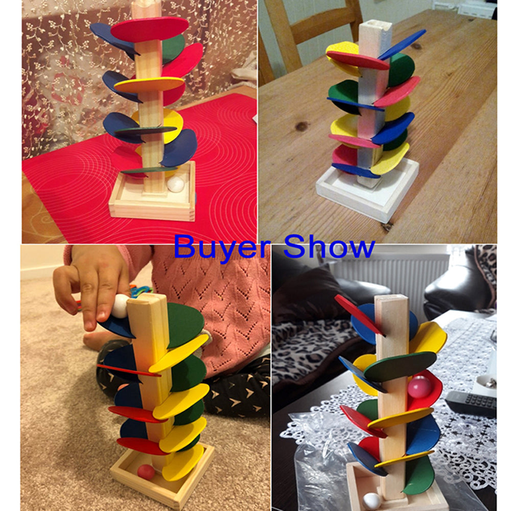 Montessori Wooden Tree Marble Run Toy