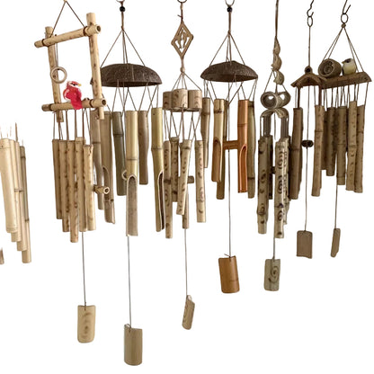 Bamboo Wind Chimes Ornaments Coconut Shell Covered Bamboo Wind Chimes