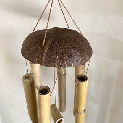 Bamboo Wind Chimes Ornaments Coconut Shell Covered Bamboo Wind Chimes