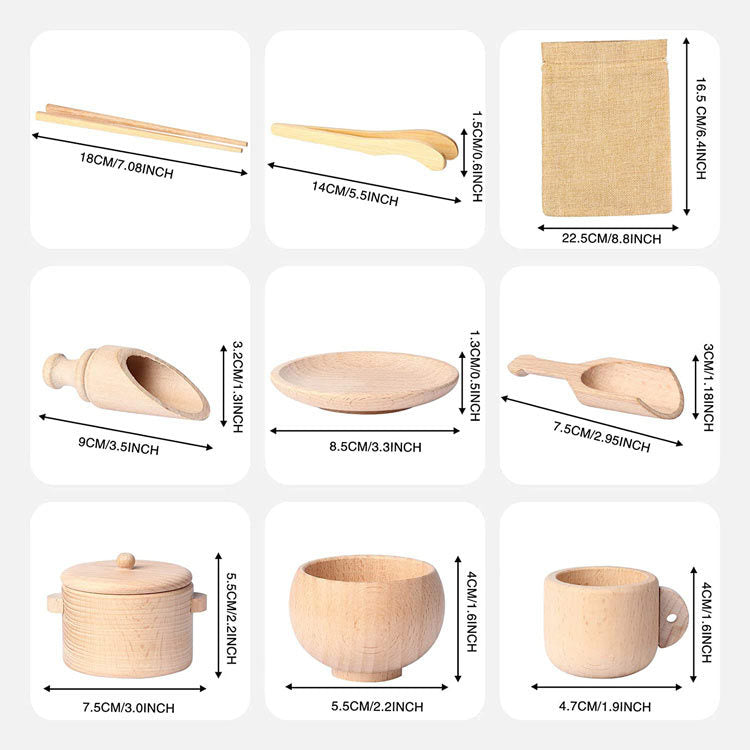 Children's Montessori Wooden Cutlery Set