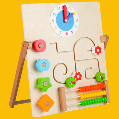 Multifunctional Wooden Clock Puzzle Toy