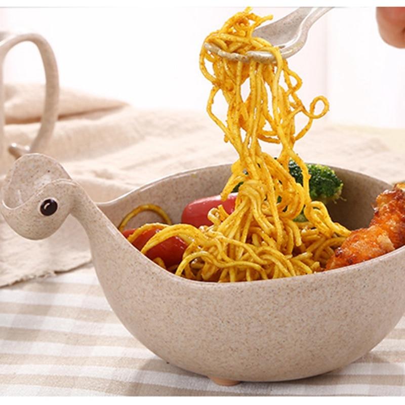 Cute Dinosaur Wheat Straw Bowl
