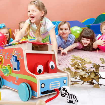 Wooden Drag Animal Concert Toy