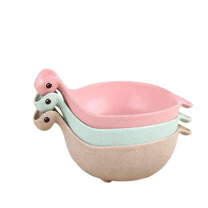Cute Dinosaur Wheat Straw Bowl