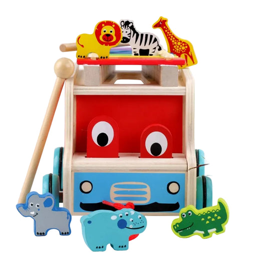 Wooden Drag Animal Concert Toy