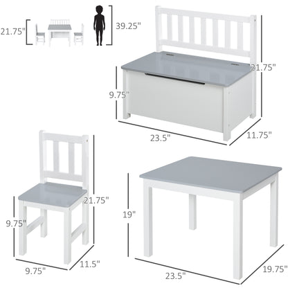 Kids Table and Chair Set With Storage