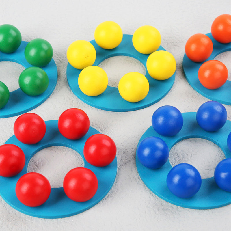 Rainbow Ball Tower Wooden Toy