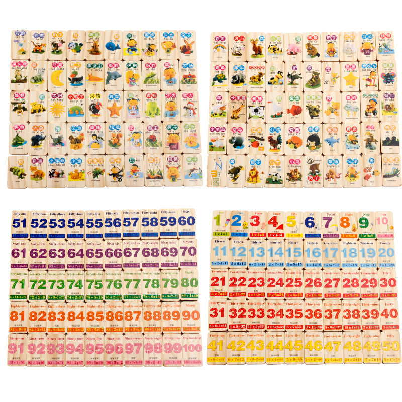 Wooden Blocks Math Animal Toys