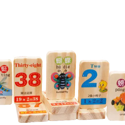 Wooden Blocks Math Animal Toys