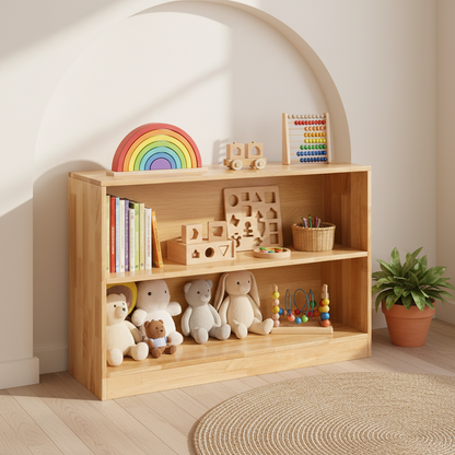 Montessori-Inspired 2-Tier Bookshelf & Storage Unit