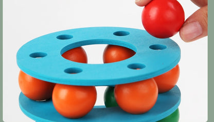 Rainbow Ball Tower Wooden Toy