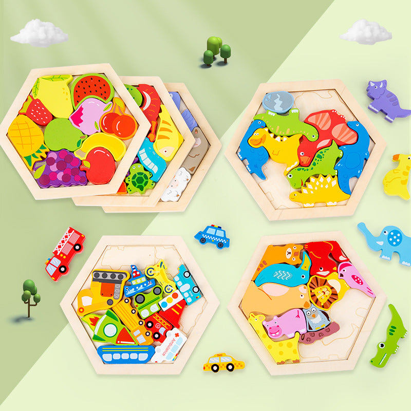 3D Animal and Fruit Puzzle Toy