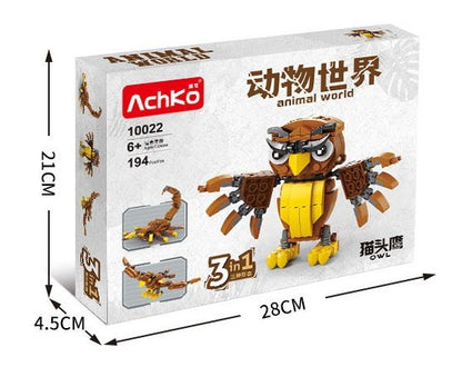 Three-in-One Animal Building Blocks Toy