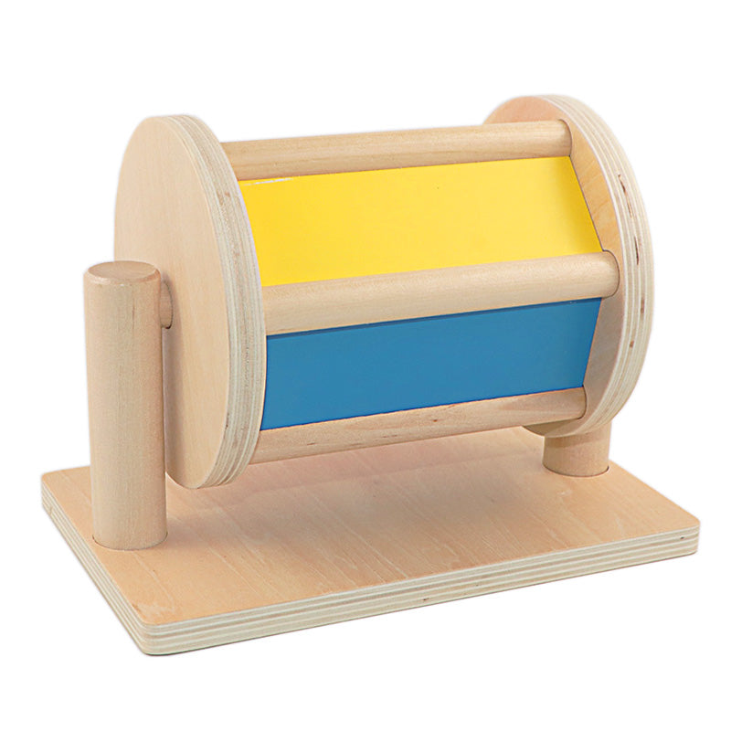 Mirror Wooden Textile Drum Montessori Toy