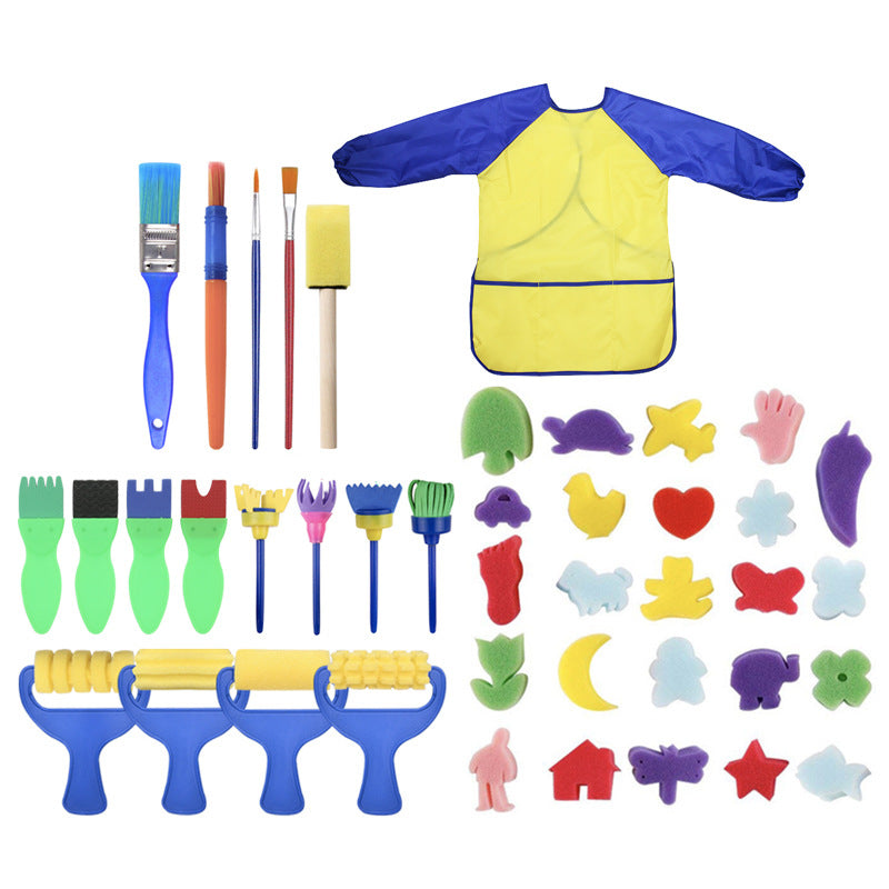 Children’s 42-Piece Sponge Brush Art Set