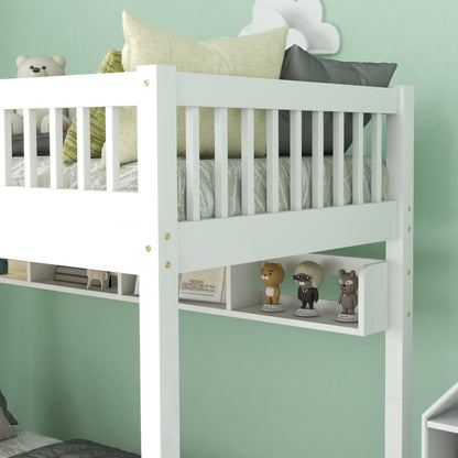 Kids Bunk Bed with Storage Drawers