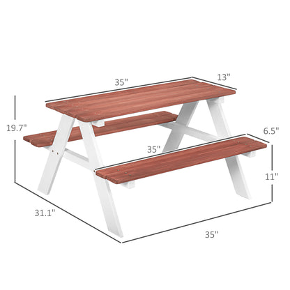 Wooden Kids Picnic Table Set
