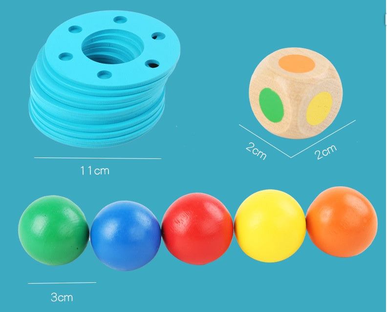 Rainbow Ball Tower Wooden Toy