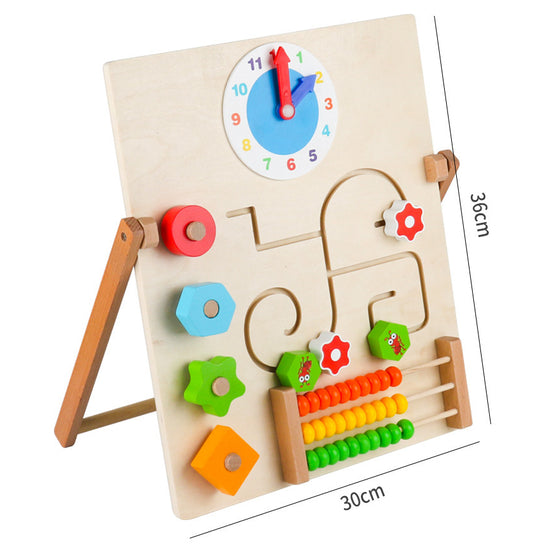 Multifunctional Wooden Clock Puzzle Toy