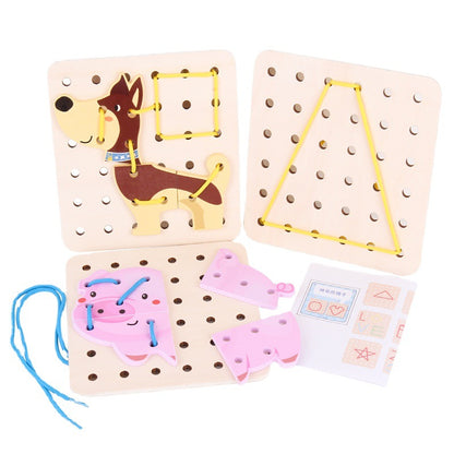 Creative Animal Threading Board for Preschool Education