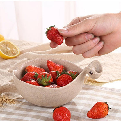 Cute Dinosaur Wheat Straw Bowl