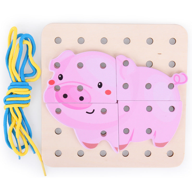 Creative Animal Threading Board for Preschool Education