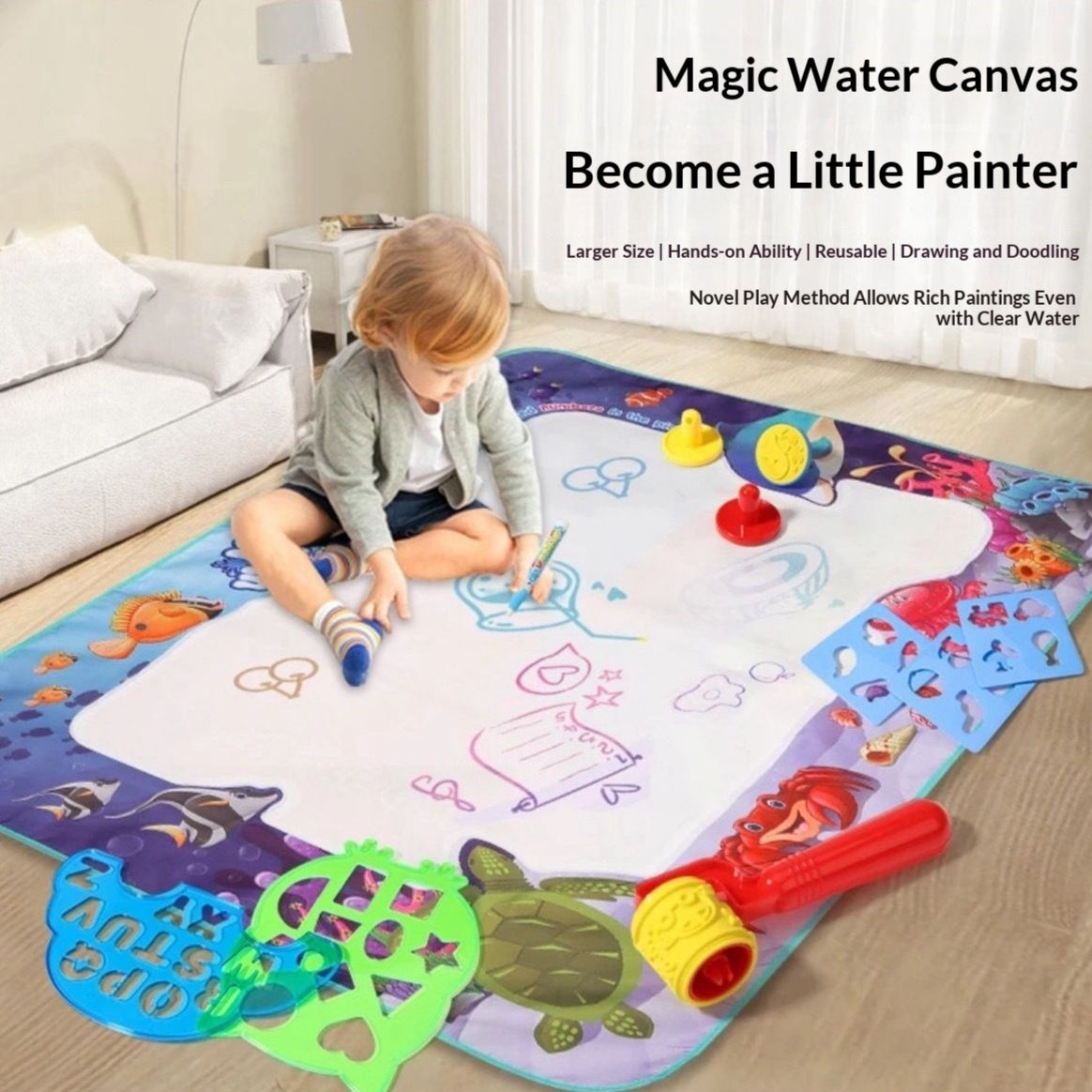 Large Reusable Water Canvas Drawing Mat