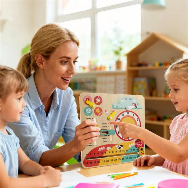 Wooden Time Learning Clock for Kids