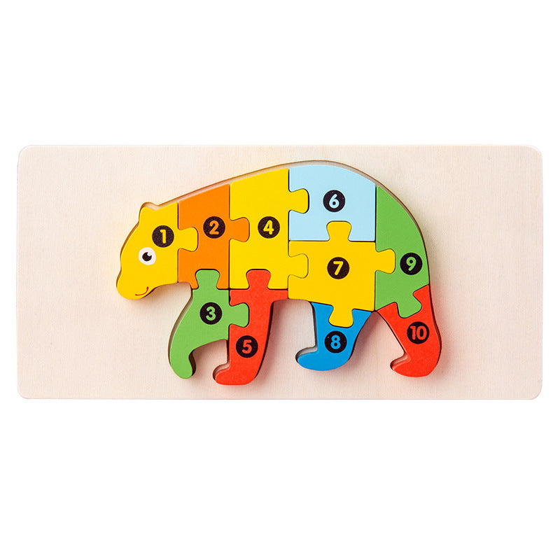 Wooden Animal &  Vehicle 3D Puzzle