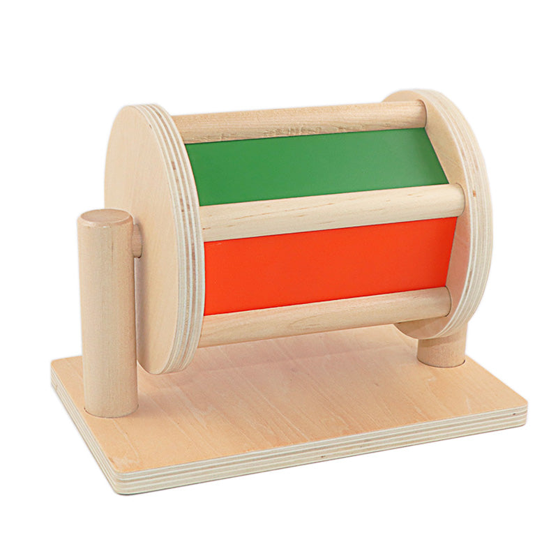 Mirror Wooden Textile Drum Montessori Toy
