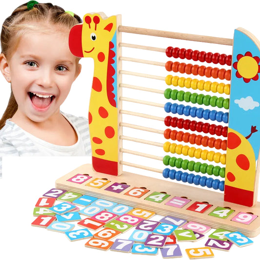 Kindergarten Math Children Standing Abacus