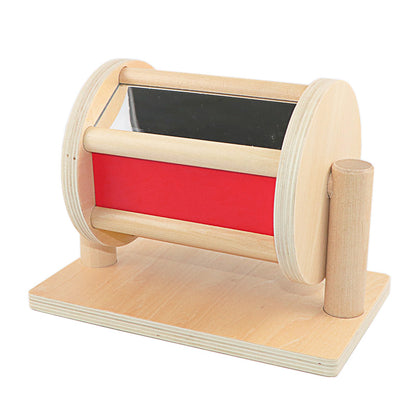 Mirror Wooden Textile Drum Montessori Toy