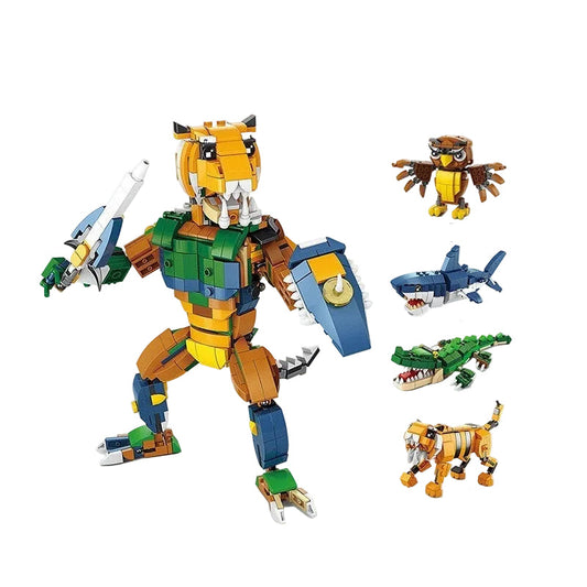 Three-in-One Animal Building Blocks Toy