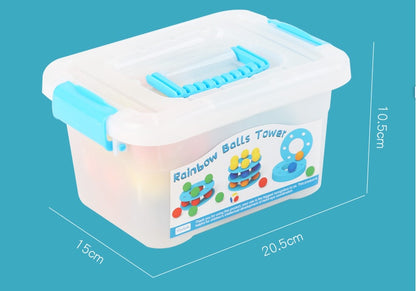 Rainbow Ball Tower Wooden Toy