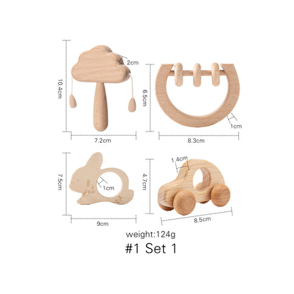 Montessori Wood Cloud Bell Ring Set