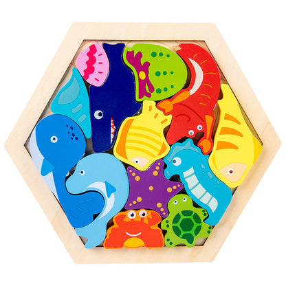 3D Animal and Fruit Puzzle Toy