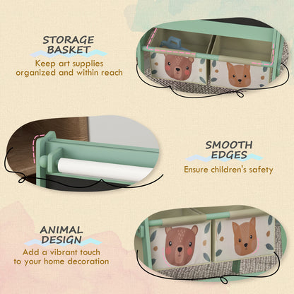 Art Easel for Kids with Paper Roll, Blackboard, Whiteboard, Storage