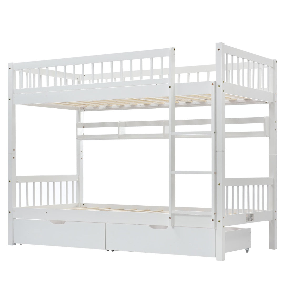 Kids Bunk Bed with Storage Drawers
