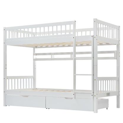 Kids Bunk Bed with Storage Drawers