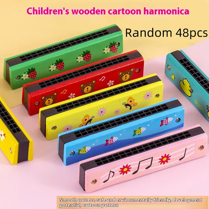 16-Hole Wooden Harmonica Toy