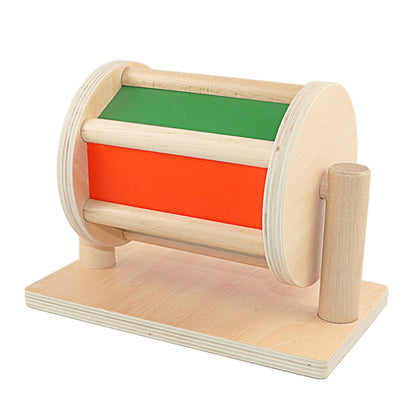 Mirror Wooden Textile Drum Montessori Toy
